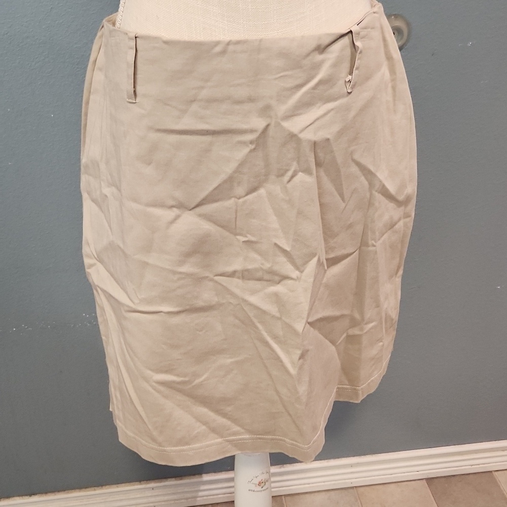 Vintage 90's Fresb khaki tan midi straight pencil skirt feminine made in USA